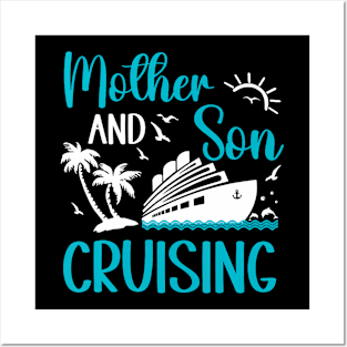 Mother And Son Cruising Trip Matching Cruise Boat Tee Posters and Art